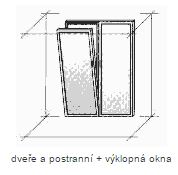 Způsob - pliseé dveře a postranní + výklopná okna - VFtyp